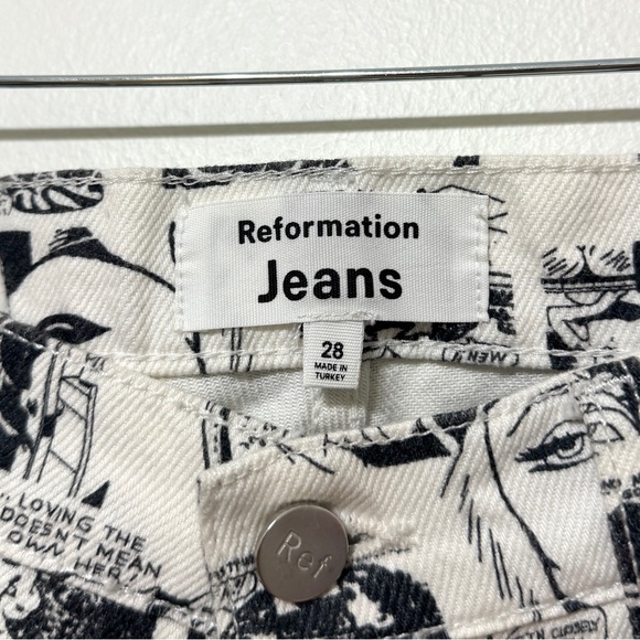 Reformation Newsprint Jeans Size 28 Denim Rare Viral Kendall Jenner - Picture 3 of 5